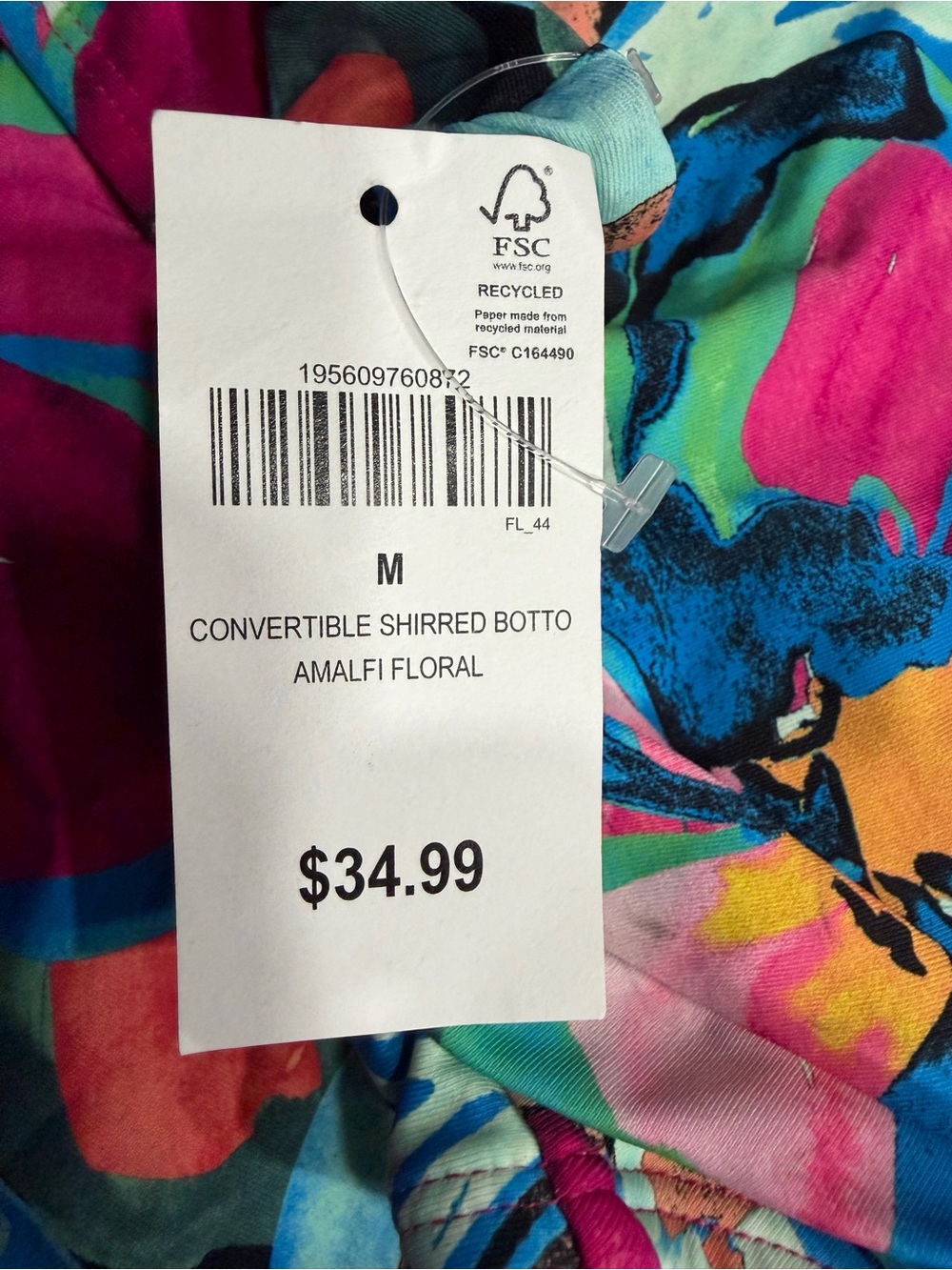 NWT Anne Cole M Covertible Shirred Bottoms Amalfi Floral - Picture 3 of 4